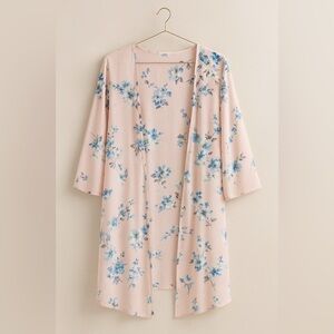 Floral Kimono Robe - Pink and Blue